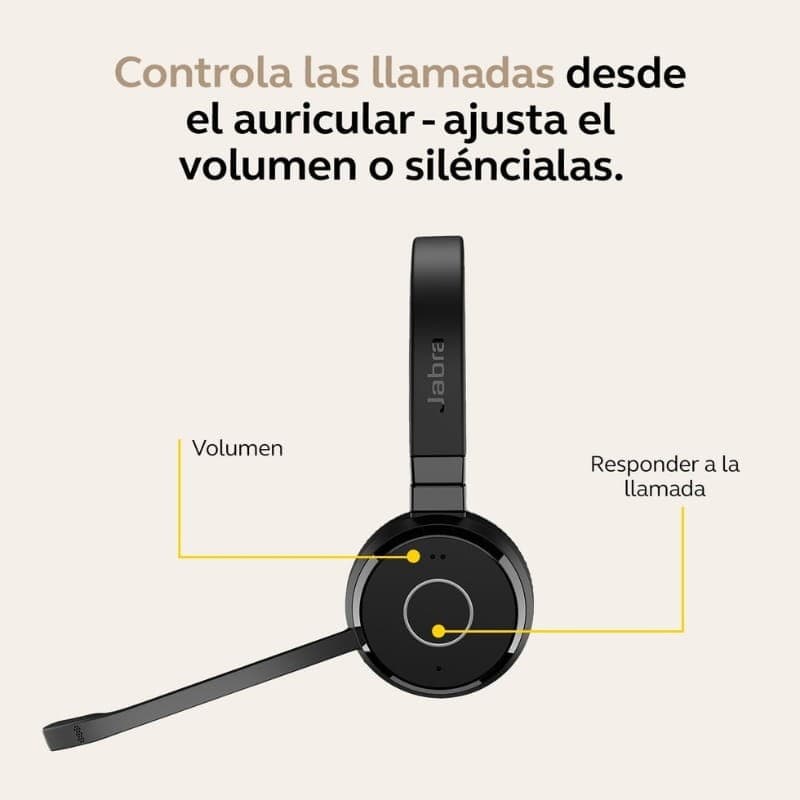 Jabra Evolve 65 TE MS Estéreo (USB-A) - controlos integrados