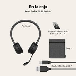 Jabra Evolve 65 TE MS Estéreo (USB-A) - conteúdo da caixa