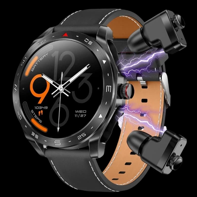 T95 Preto com Bracelete de Couro e Auriculares