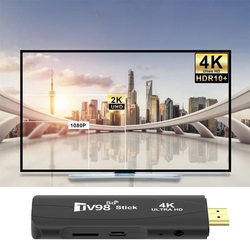 TV98 Stick 4K 4 Go/32 Go Double WIFI Android 12 Noir - Android TV - Ítem2