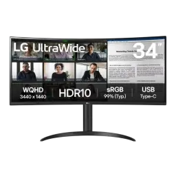 LG 34WR55QK-B 34 Pulgadas WQHD VA Curvo 100 Hz