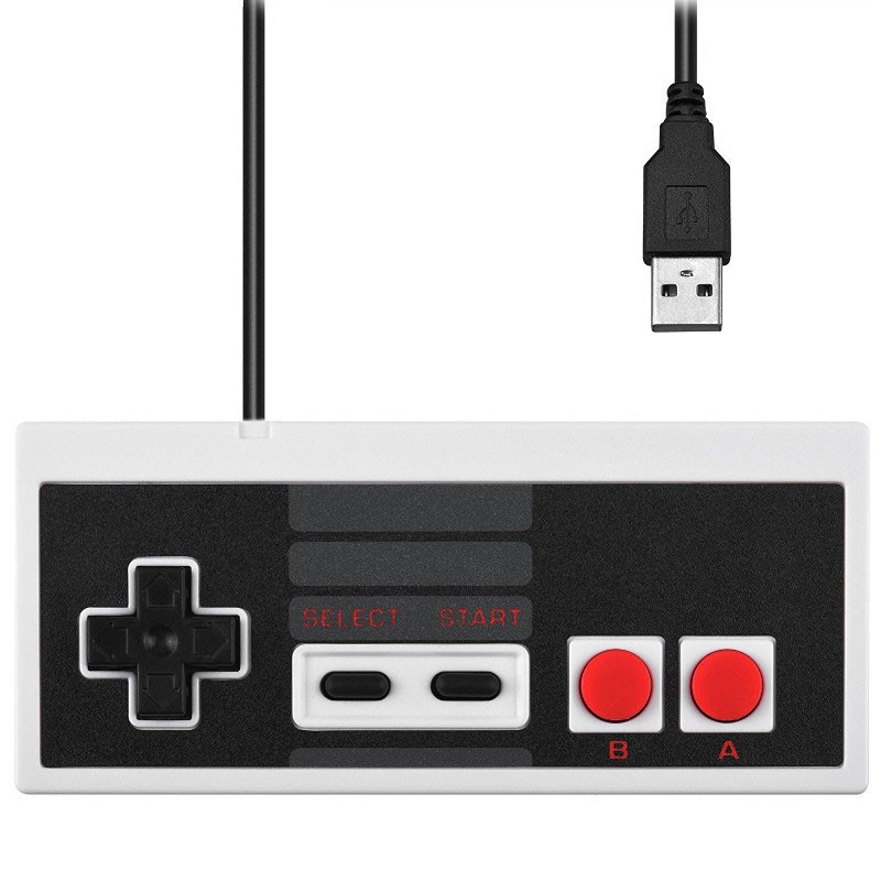 Gamepad NES Classic USB para PC - Zona frontal; interfaz de botones del gamepad