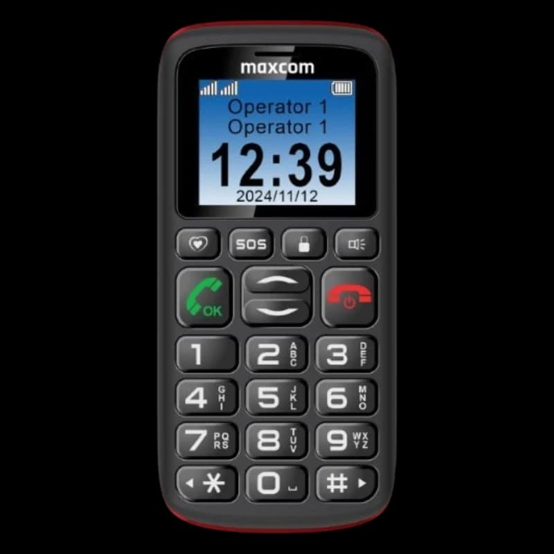 Maxcom Comfort MM428L, 1.77", 2G, Dual SIM, Botón Grande, Botón SOS, USB C, Negro