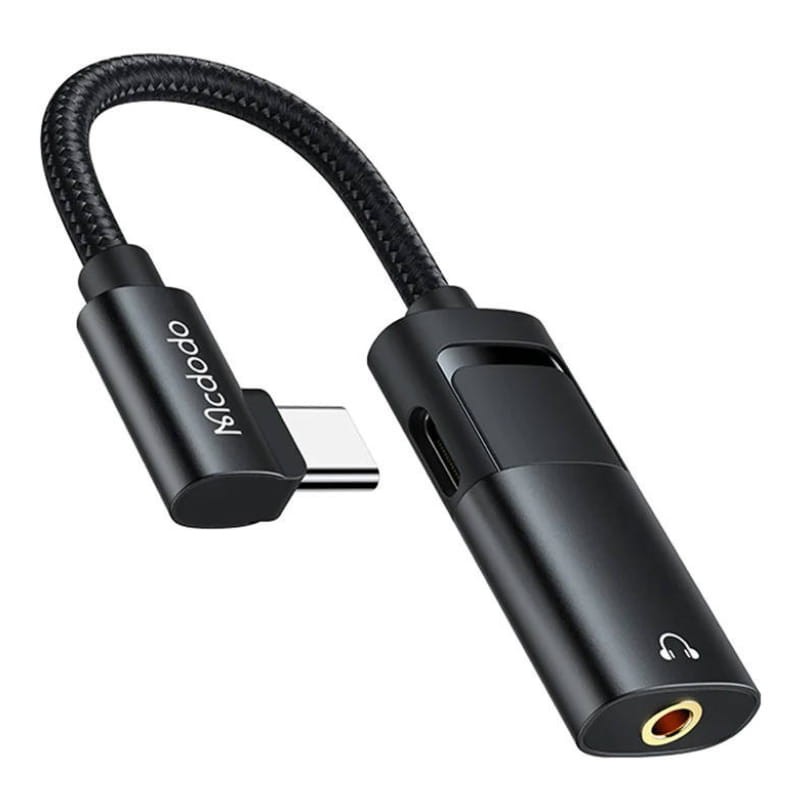 Mcdodo CA-1880 USB-C a Jack de 3.5mm + USB-C Negro - Ítem1