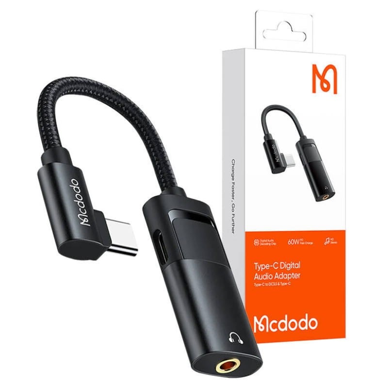 Mcdodo CA-1880 USB-C a Jack de 3.5mm + USB-C Negro - Ítem3