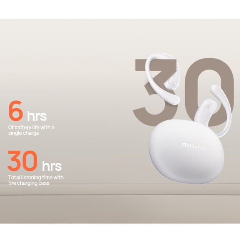 Mibro OpenEar Blanc - autonomie de la batterie