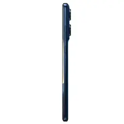 Motorola Edge 60 5G 8GB/512GB Azul, vista lateral ultra delgada con marco azul mate y módulo de cámaras traseras sobresaliente en la esquina superior