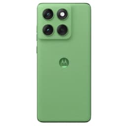 Motorola Edge 60 5G verde con acabado mate, módulo trasero elevado y triple cámara grande en esquina superior izquierda, logo centrado, 12GB RAM y 512GB