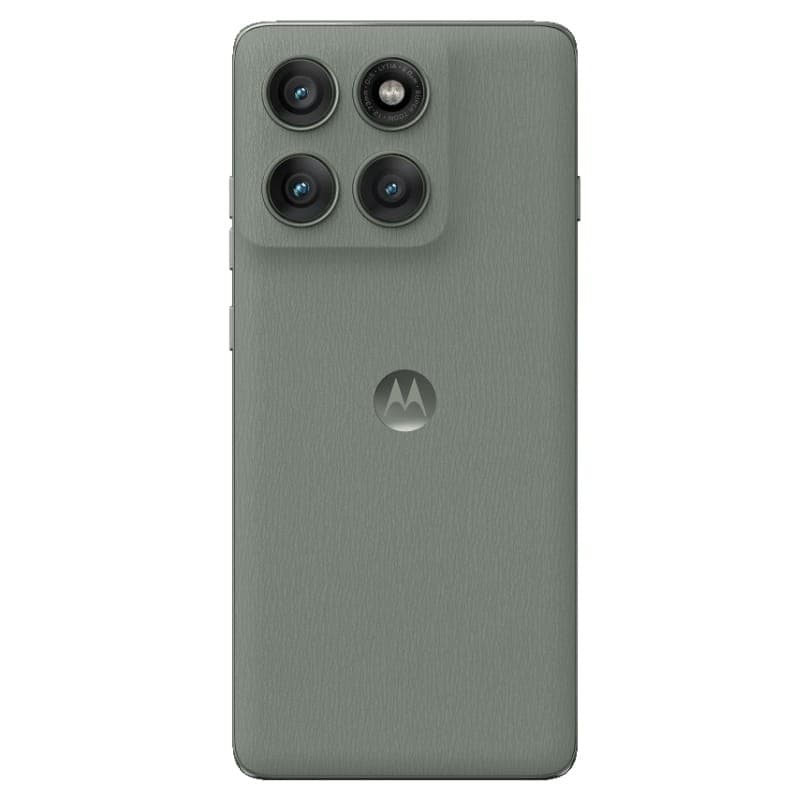 Motorola Edge 60 Pro 5G 12GB/512GB Verde Shadow con respaldo texturizado y módulo de triple cámara trasera grande en la esquina superior izquierda
