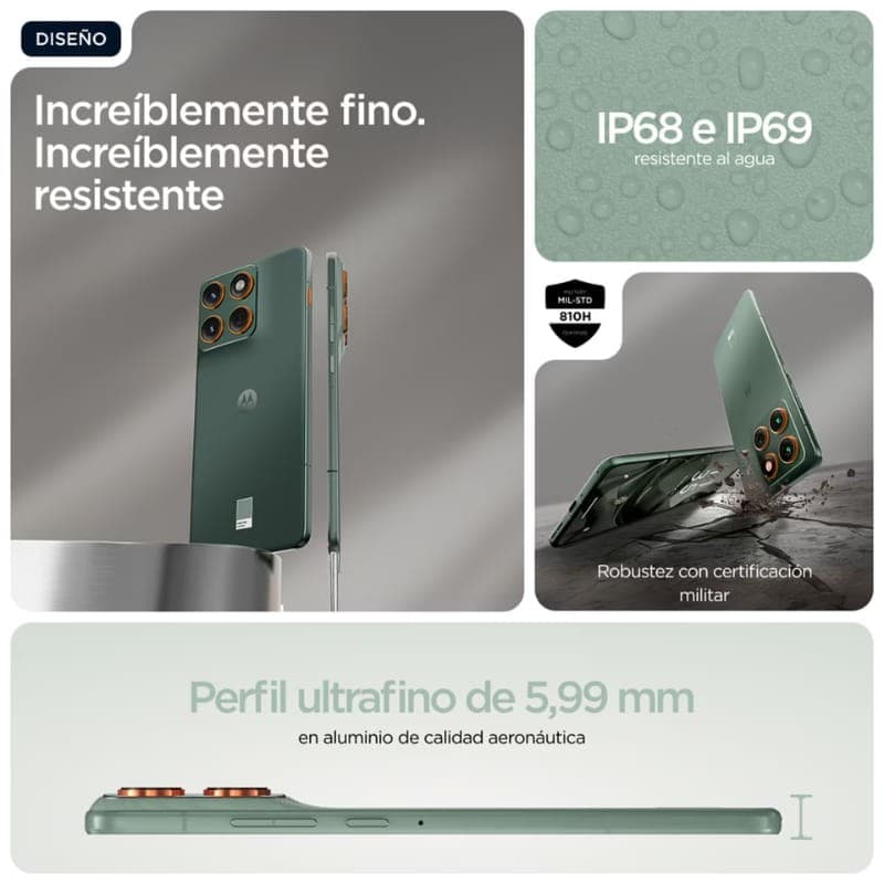Motorola Edge 70 5G 12GB/512GB Dual SIM Lily Pad - detalles del diseño