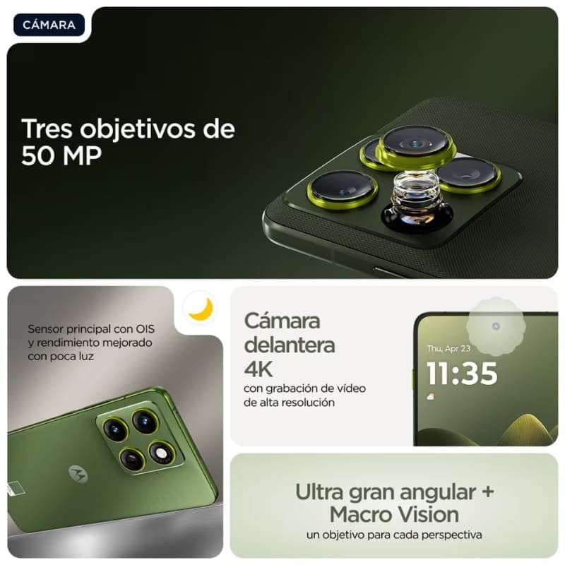 Motorola Edge 70 5G 12Go/512Go Double SIM Vert - système de caméras