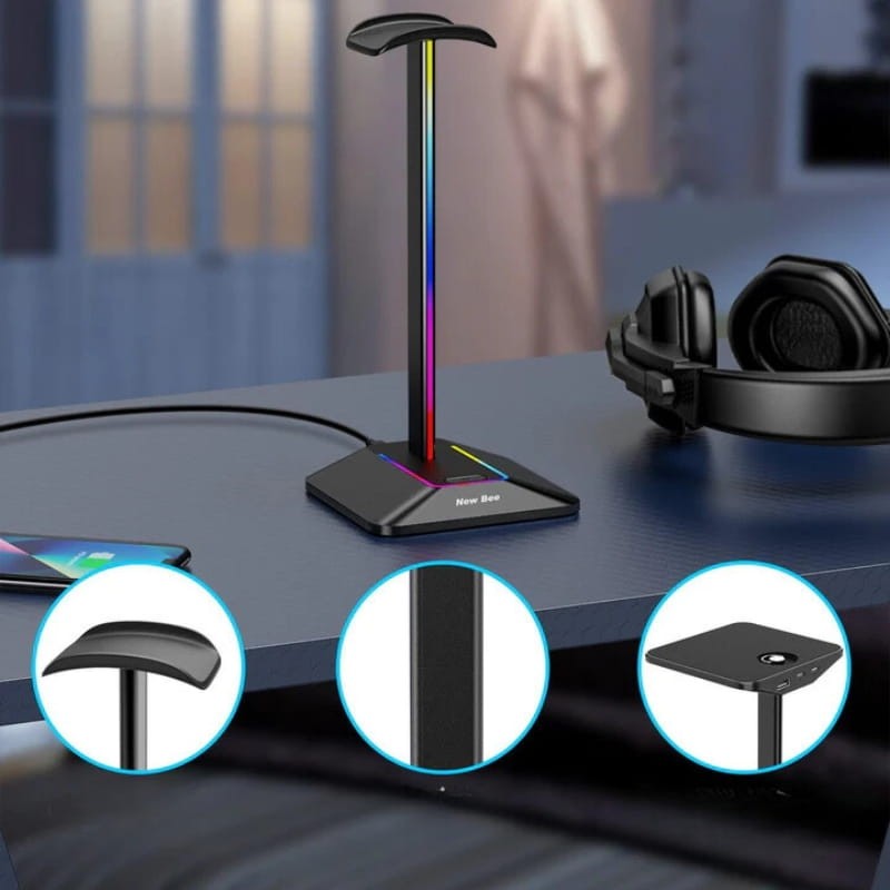 New Bee NB-Z8 RVB Noir - Support pour casque d'écoute - Ítem3