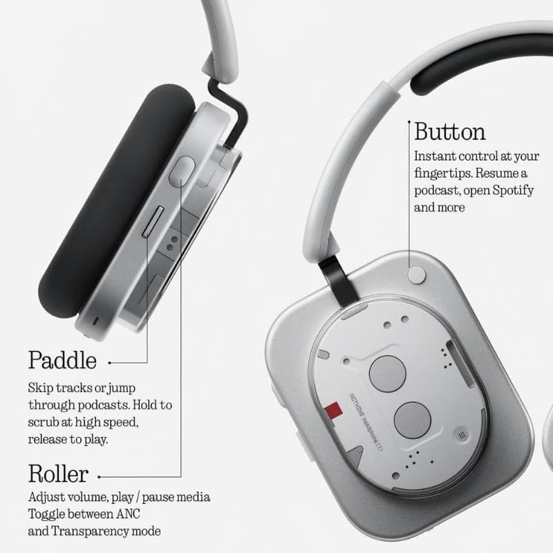 Nothing Headphone (1) ANC Blanco - interfaz