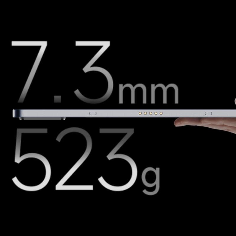 Nubia Pad Pro 10,9 Argent ultra fine 7,3 mm, 523 g, profil latéral élégant avec connecteurs magnétiques et module caméra discret, WiFi, 12Go/256Go
