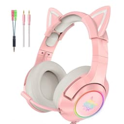 ONIKUMA K9 RGB Rosa - Auscultadores para jogos - conectores