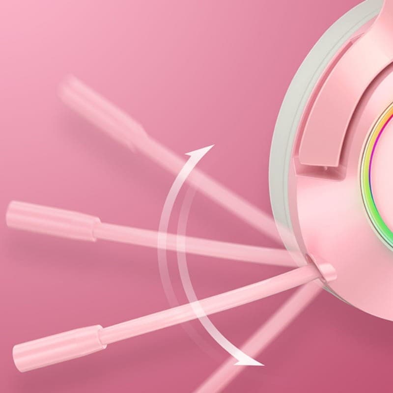 ONIKUMA K9 RGB Rosa - Auscultadores para jogos - microfone ajustável