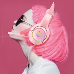 ONIKUMA K9 RGB Rosa - Auscultadores para jogos - colocação sobre o ouvido