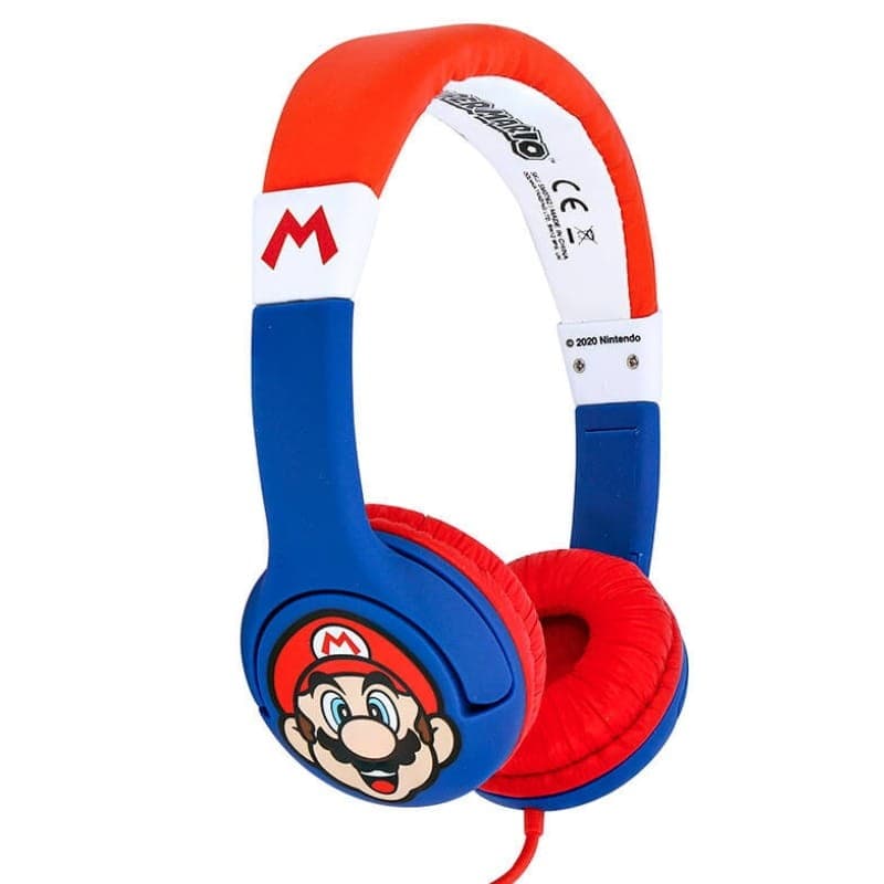 OTL Super Mario Bleu/Rouge - Casque d'écoute pour enfants - Vue à 45 degrés
