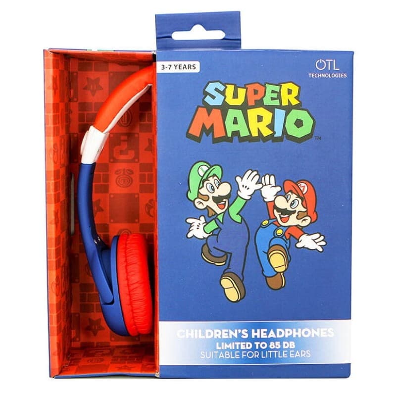 OTL Super Mario Bleu/Rouge - Casque d'écoute pour enfants - emballage
