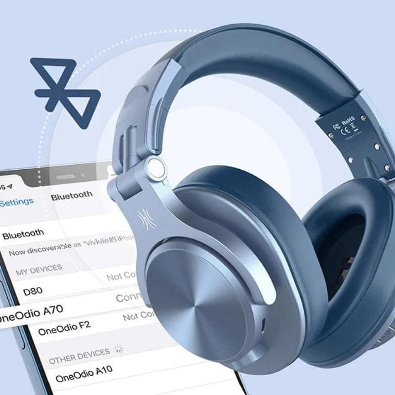OneOdio Fusion A70 Azul - Auscultadores Bluetooth - Conectividade Bluetooth