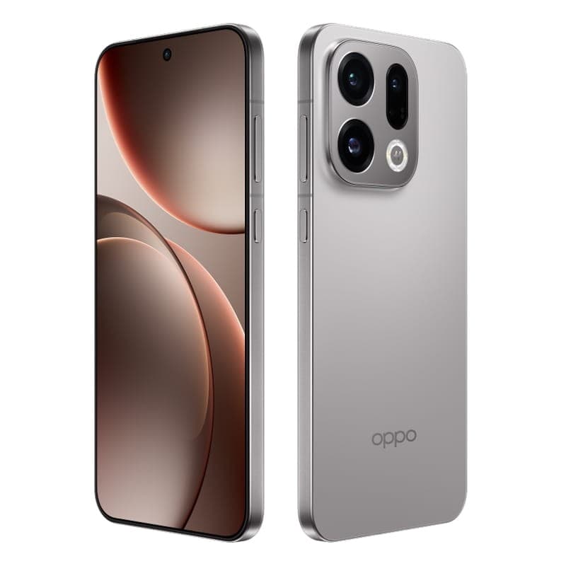 Oppo Find X9 5G 16Go/512Go Gris Titane, dos mat gris, module photo carré triple capteur avec flash, écran bord à bord percé, tranches plates en métal