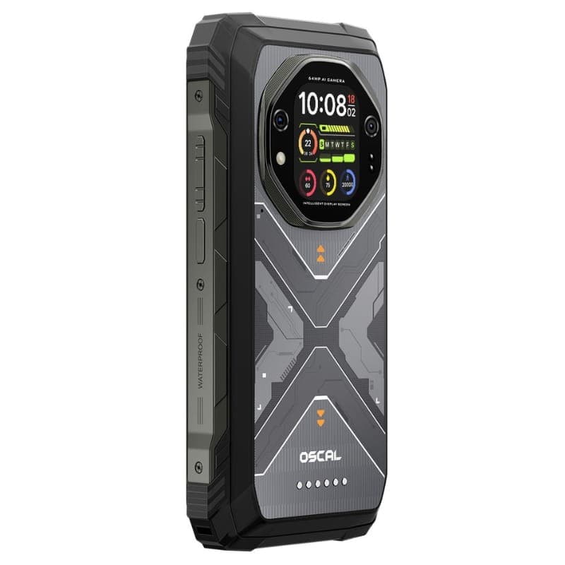 Oscal Tank 1 5G 12Go/256Go Noir Rugged - Vue arrière à 45 degrés