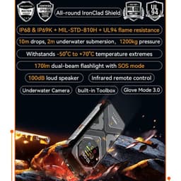 Oscal Tank 1 5G 12Go/256Go Noir Rugged - résistance de qualité militaire