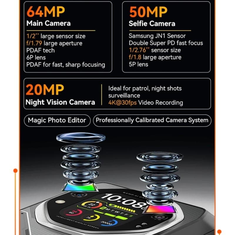 Oscal Tank 1 5G 12Go/256Go Noir Rugged - système de caméra