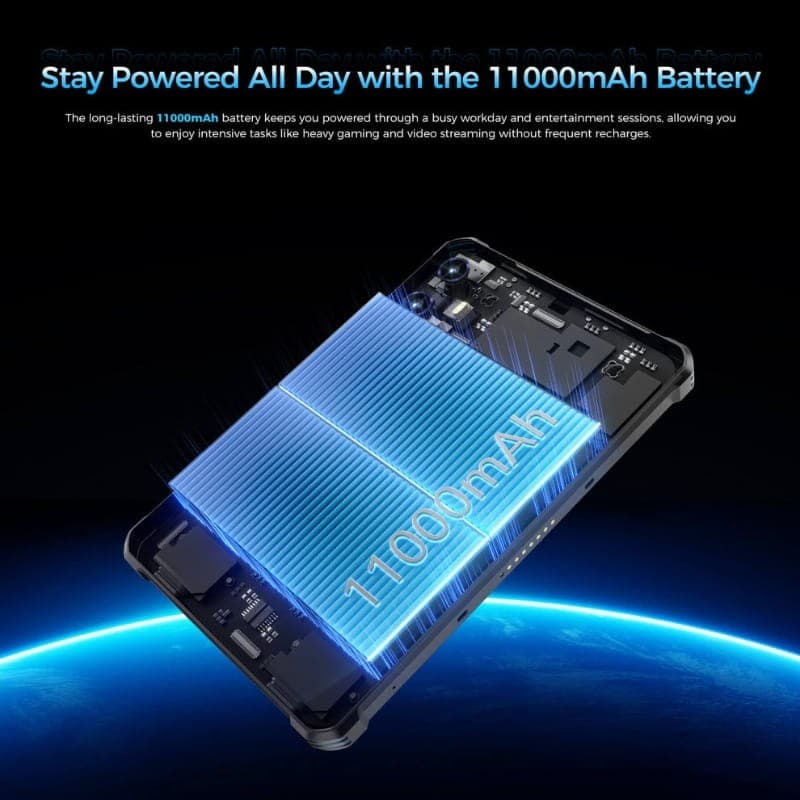 Oukitel RT3 Plus 8'' 4GB/128GB WiFi + 4G Negro - capacidad de la batería
