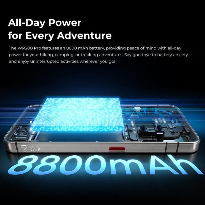Oukitel WP200 Pro 5G 24GB/1TB Verde - capacidade da bateria