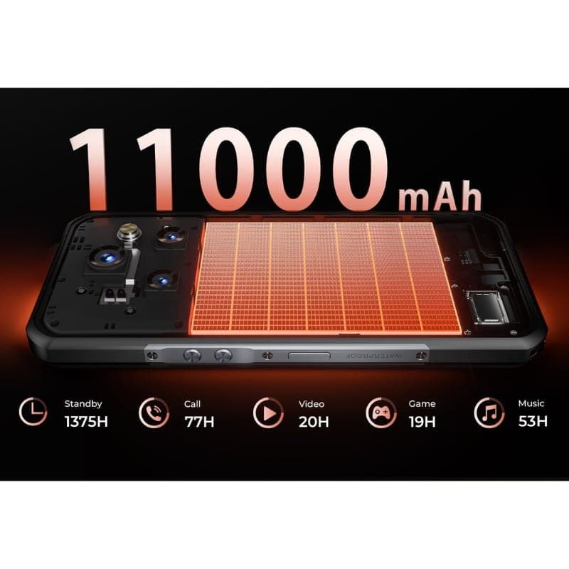 Oukitel WP55 Pro 5G 16Go/512Go Noir Rugged - capacité de la batterie