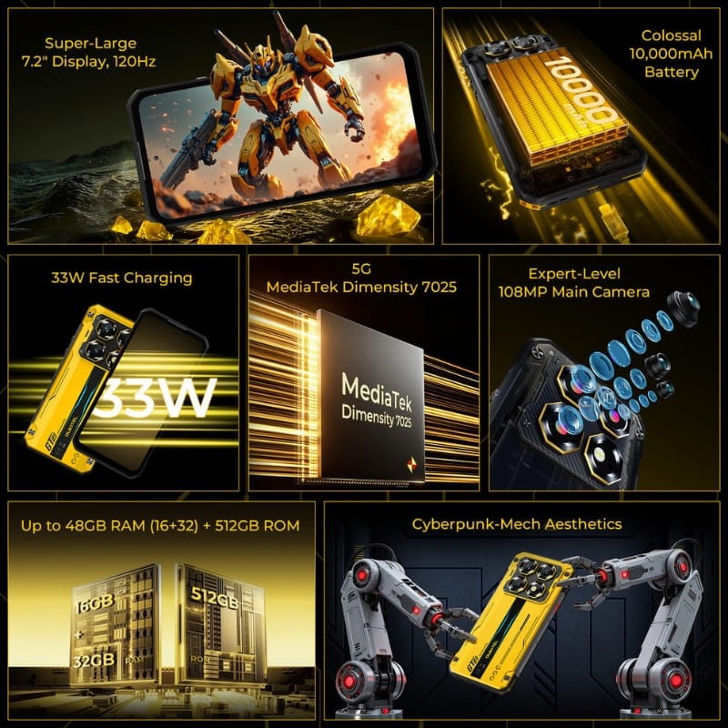 Oukitel WP60 5G 16GB/512GB Preto Rugged - Sem Selo - Item1