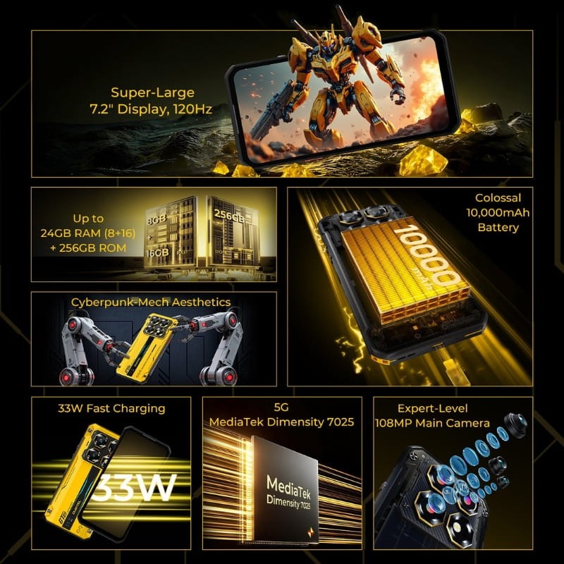 Oukitel WP60 5G 8GB/256GB Prata Rugged - Item1