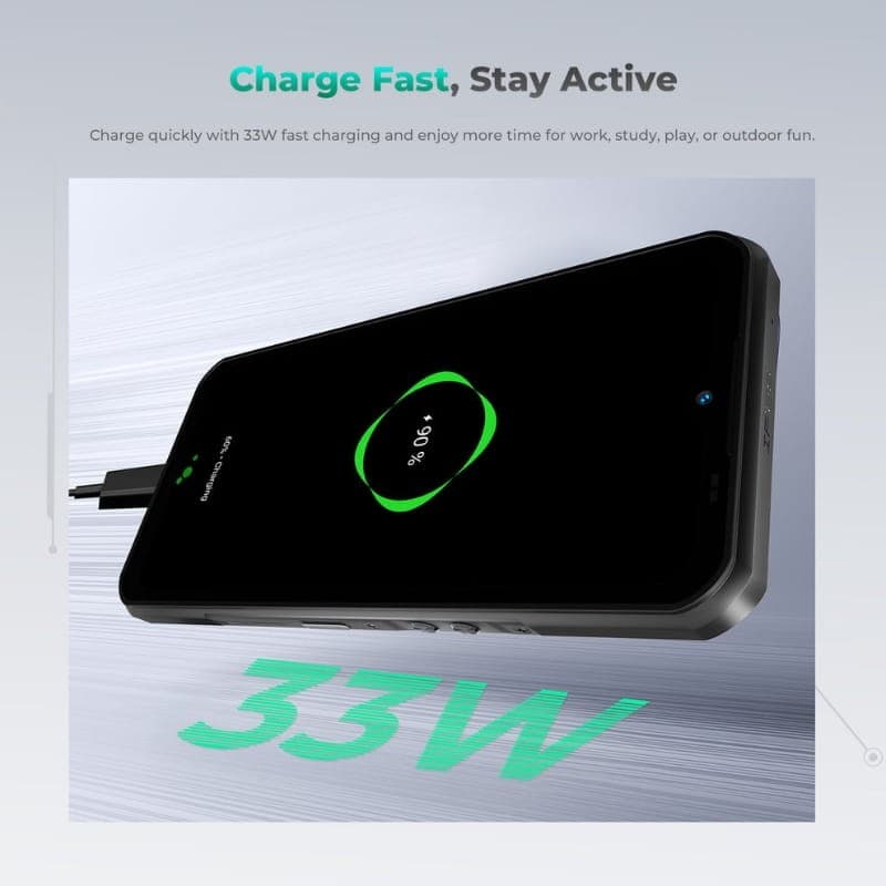 Oukitel WP62 5G 12Go/512Go Double SIM Argent - charge rapide
