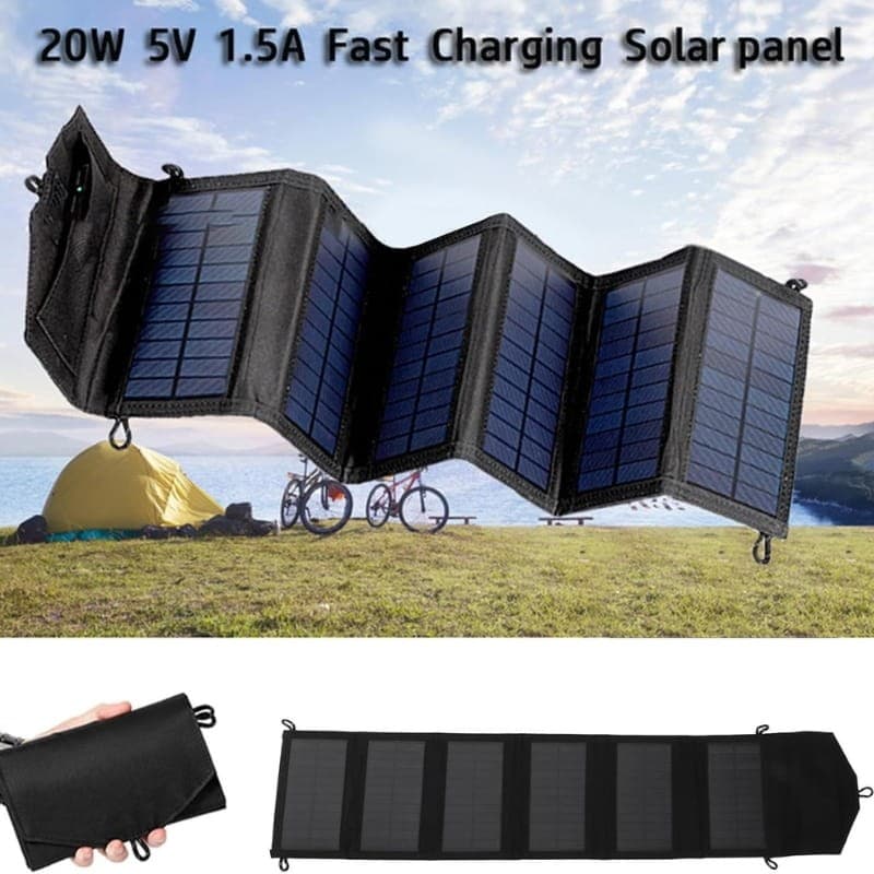 Painel Solar Portátil USB 20W - potência de carga