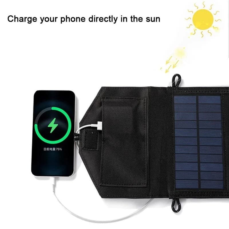 Painel Solar Portátil USB 20W - carregamento solar