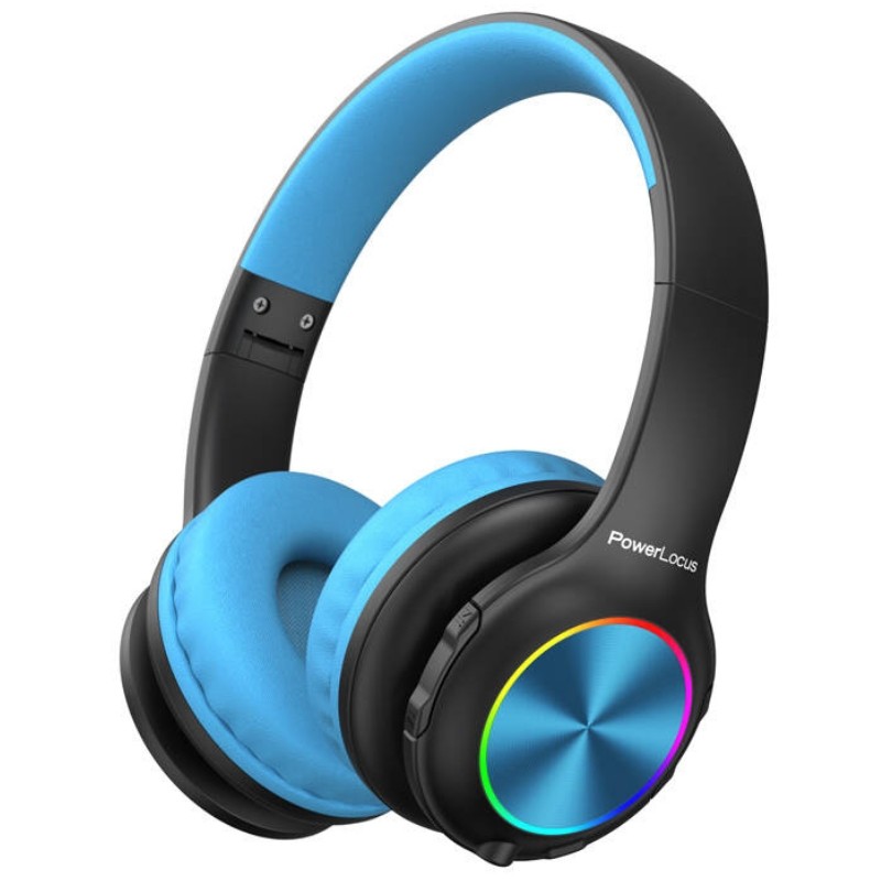 PowerLocus PLED RGB Azul/Negro - Auriculares Inalámbricos para Niños - Ítem