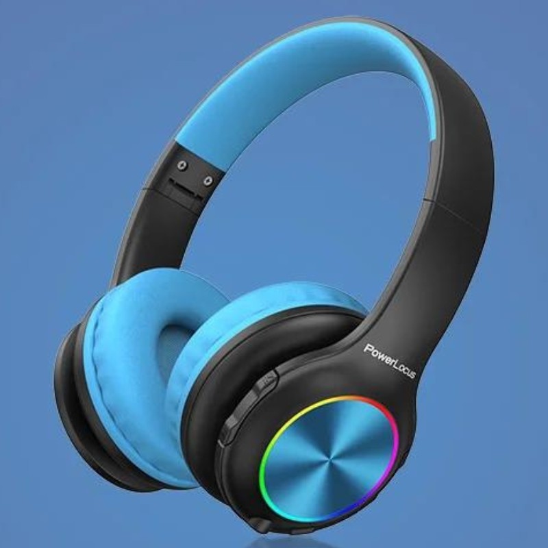 PowerLocus PLED RGB Azul/Negro - Auriculares Inalámbricos para Niños - Ítem3