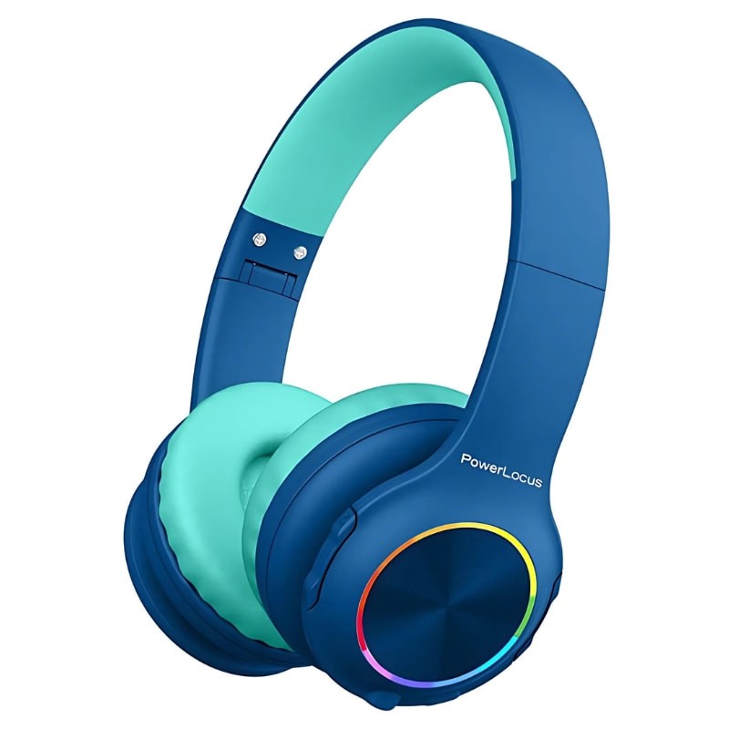 PowerLocus PLED RGB Azul/Turquesa - Auscultadores sem fios para crianças - Item
