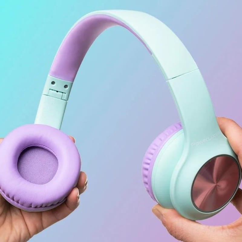 PowerLocus PLED RGB Turquesa/Violeta - Auriculares Inalámbricos para Niños - Ítem2