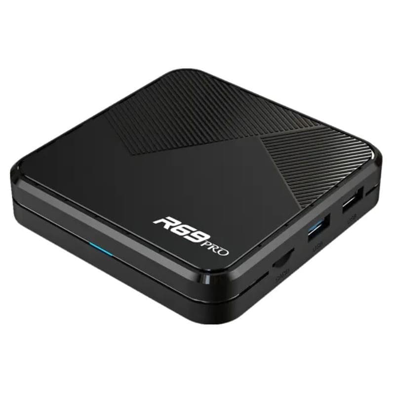R69 Pro 4GB/64GB 8K WiFi 6 Android 14 Preto - vista a 45 graus