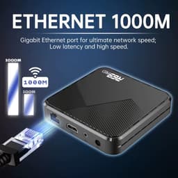 R69 Pro 4GB/64GB 8K WiFi 6 Android 14 Preto - Ligação Ethernet