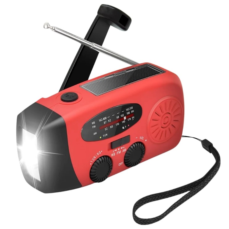 Radio Stonego 2000 mAh Rojo - Radio de Emergencia - Ítem