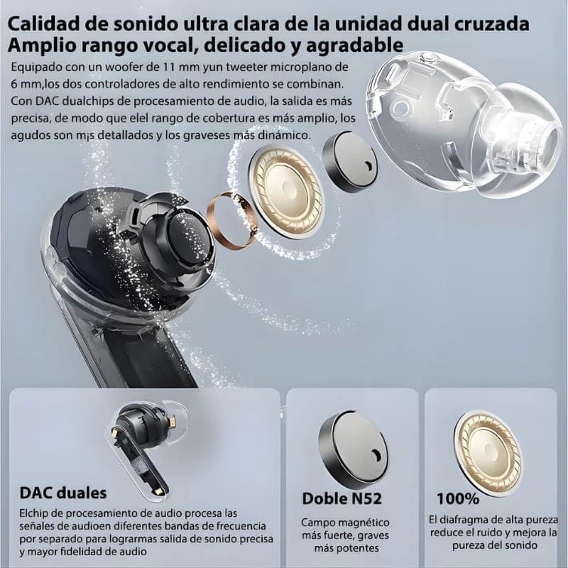 Realme Buds Air 7 Pro ANC Gris - controladores de alto rendimiento