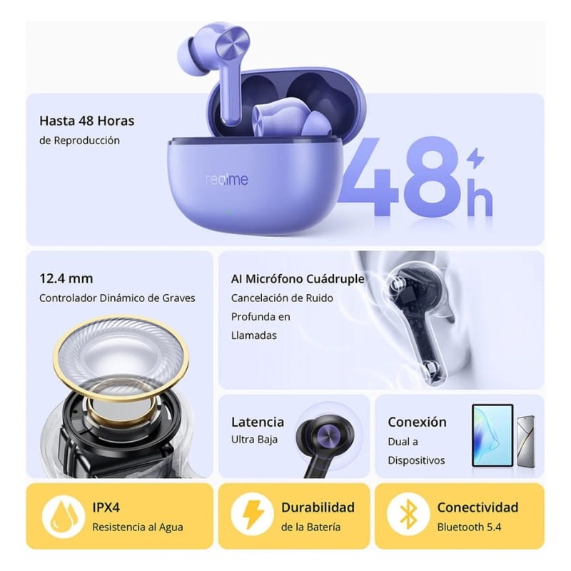 Realme Buds T200 Lite Roxo - Item4