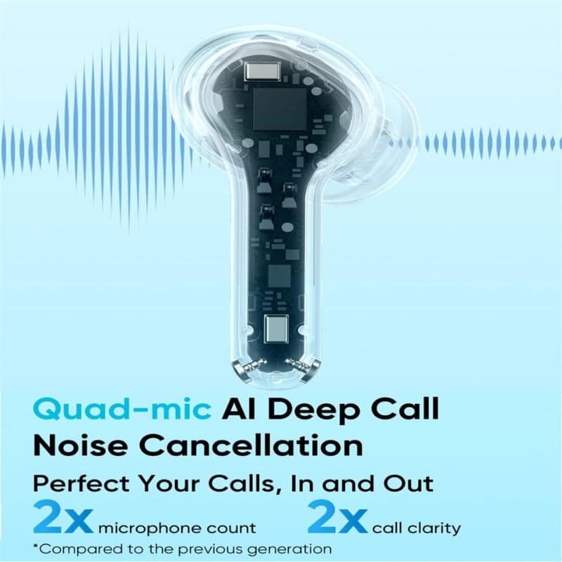 Realme Buds T200x ANC Blanco - sistema de micrófonos