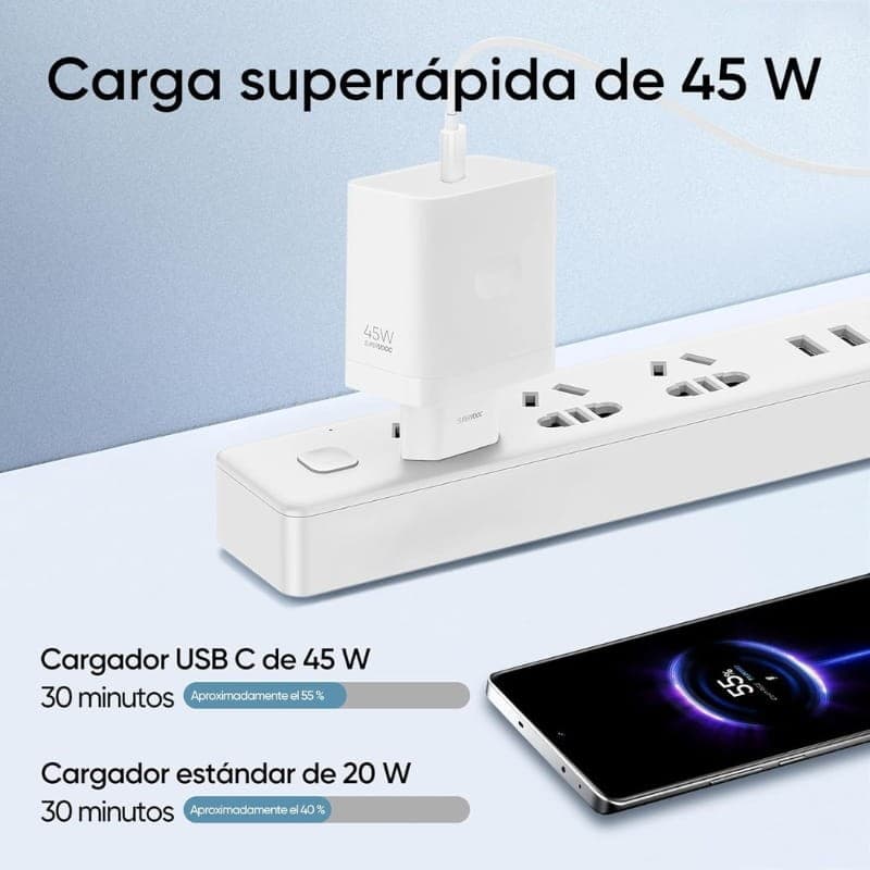 Realme SUPERVOOC 45W USB-A Blanc - charge rapide