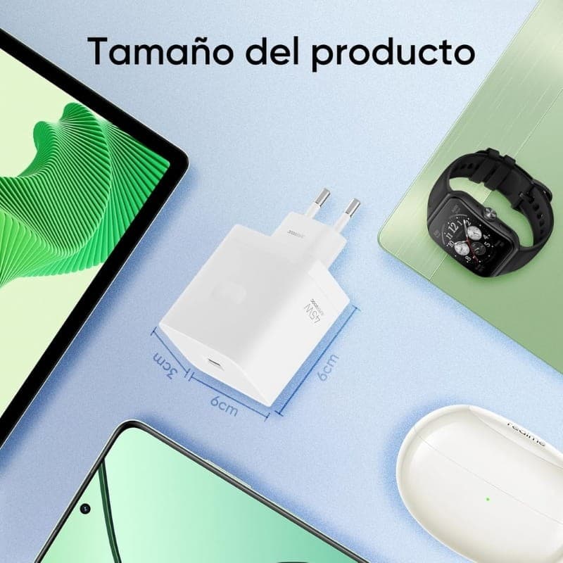 Realme SUPERVOOC 45W USB-A Blanc - taille compacte