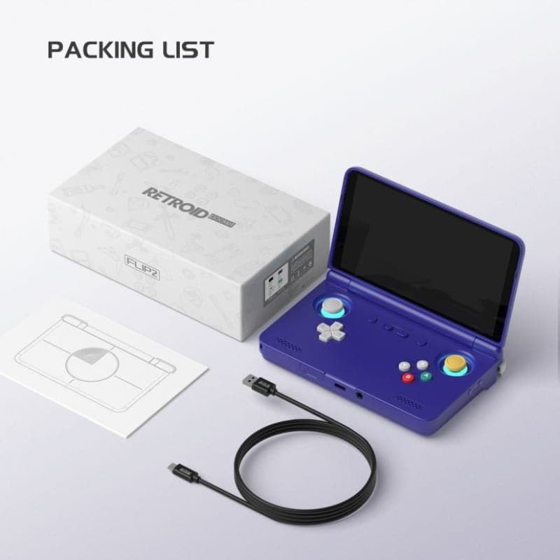 Retroid Pocket Flip 2 SD865 8Go/128Go Noir - contenu de la boîte