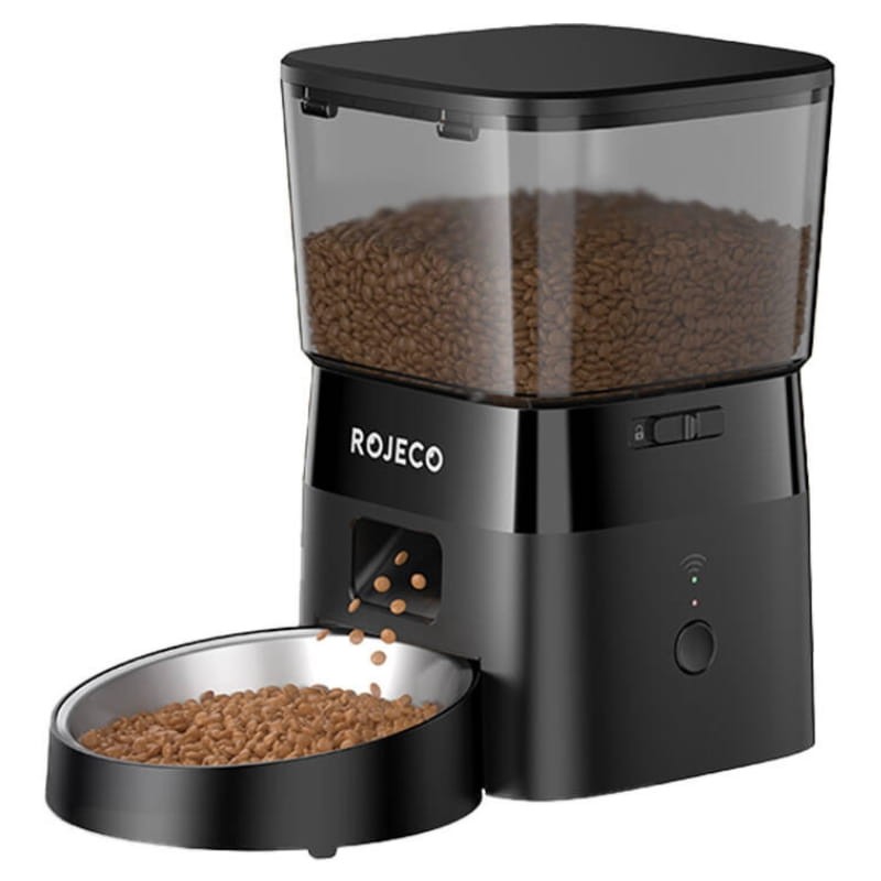 Rojeco Automatic Pet Feeder Versão WiFi 2L Preto - Alimentador Automático para Animais de Estimação - Item
